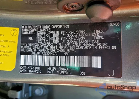 2008 Toyota Highlander Hybrid z USA, uszkodzony, nr VIN JTEEW41AX82014373